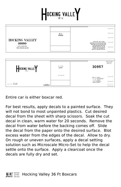 Hocking Valley 36 Ft Boxcar White