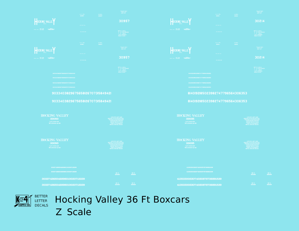 Hocking Valley 36 Ft Boxcar White