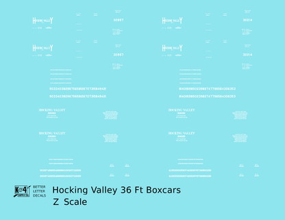 Hocking Valley 36 Ft Boxcar White