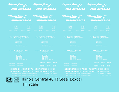 Illinois Central 40 Ft Steel Boxcar White