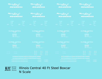 Illinois Central 40 Ft Steel Boxcar White