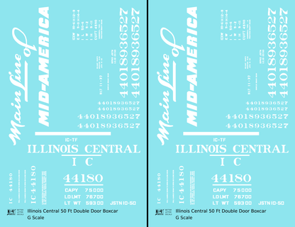 Illinois Central 50 Ft Auto Boxcar White Mainline Mid-America