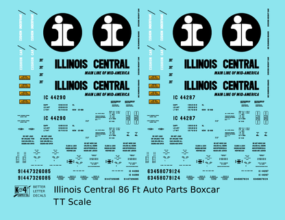 Illinois Central 86 Ft Auto Parts Boxcar Black