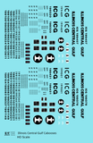 Illinois Central Gulf Caboose Black  - Decal - Choose Scale