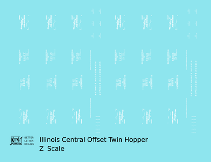 Illinois Central Offset Twin Hopper White Mainline Of Mid-America