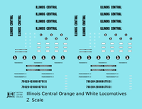 Illinois Central Diesel Locomotive Black Orange/White Scheme