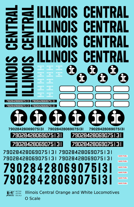 Illinois Central Diesel Locomotive Black Orange/White Scheme