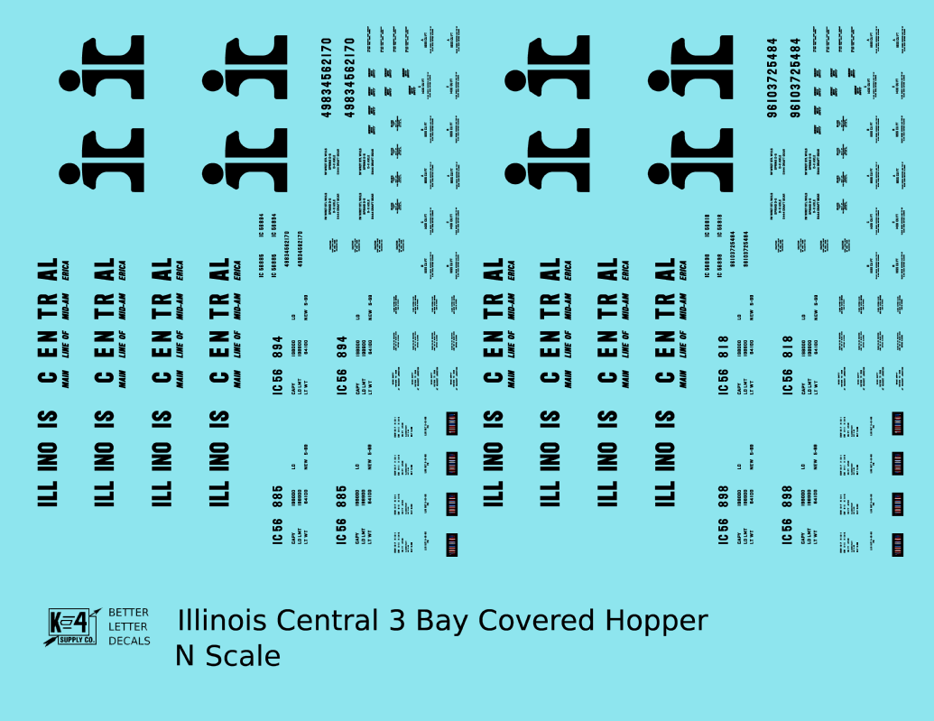 Illinois Central PS2-CD Covered Hopper Black