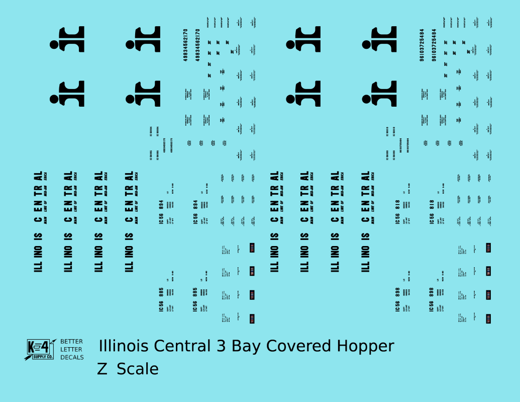 Illinois Central PS2-CD Covered Hopper Black