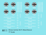 Illinois Central 40 Ft Wood Boxcar White