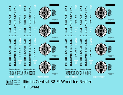 Illinois Central 38 Ft Wood Ice Reefer Black