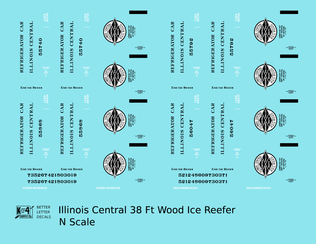Illinois Central 38 Ft Wood Ice Reefer Black