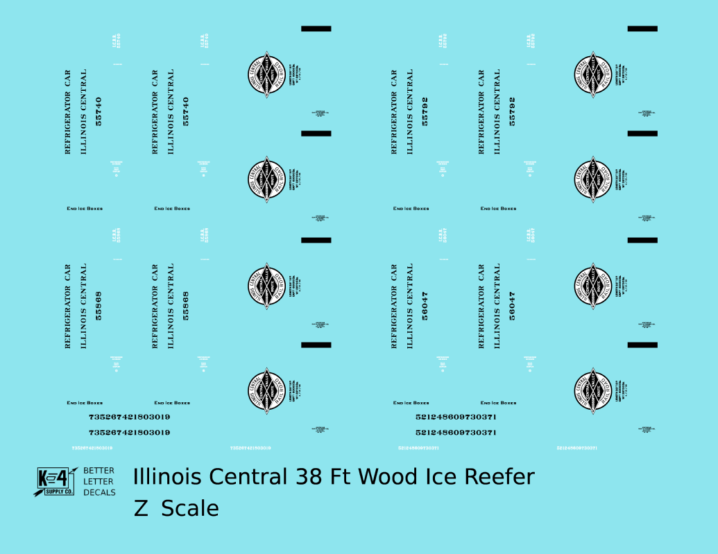Illinois Central 38 Ft Wood Ice Reefer Black