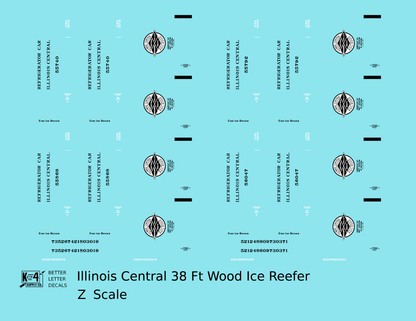 Illinois Central 38 Ft Wood Ice Reefer Black