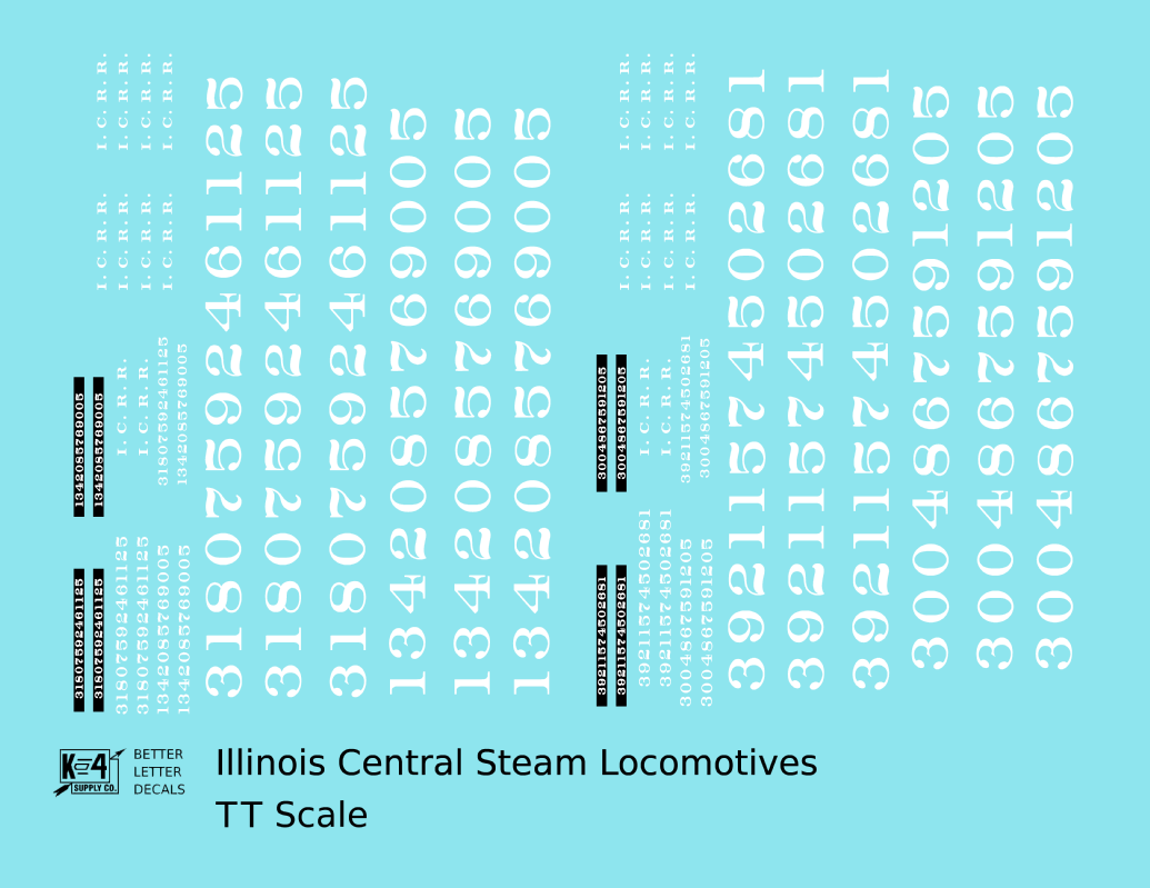 Illinois Central Steam Locomotive White
