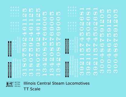 Illinois Central Steam Locomotive White
