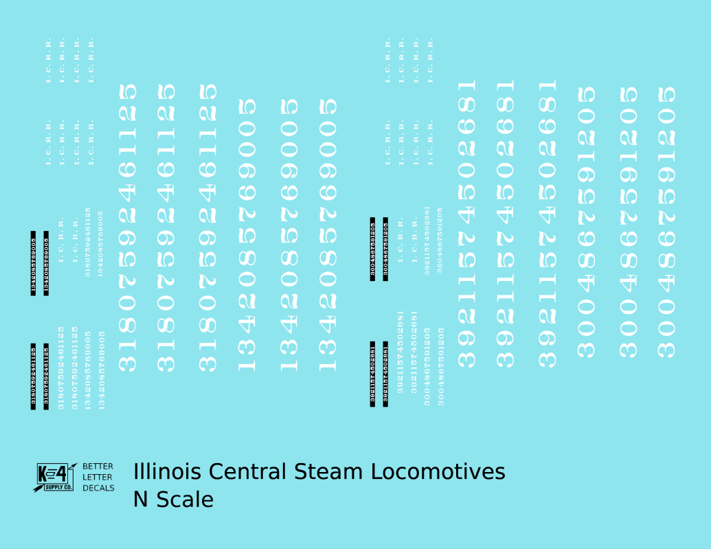 Illinois Central Steam Locomotive White