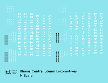 Illinois Central Steam Locomotive White