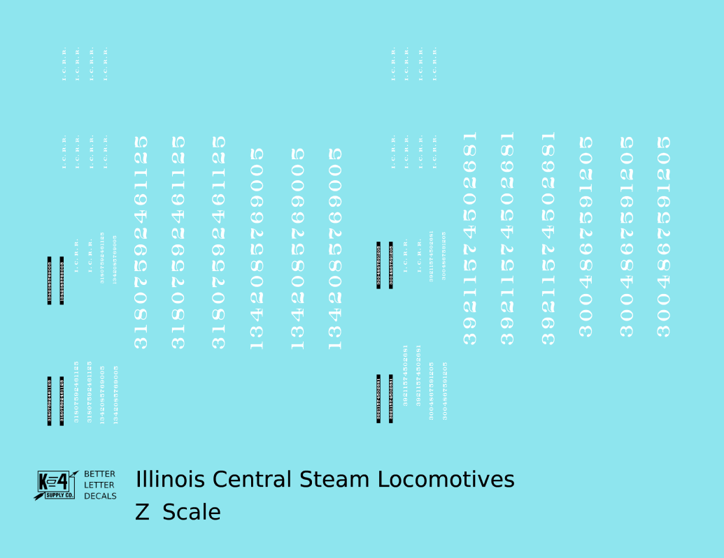 Illinois Central Steam Locomotive White