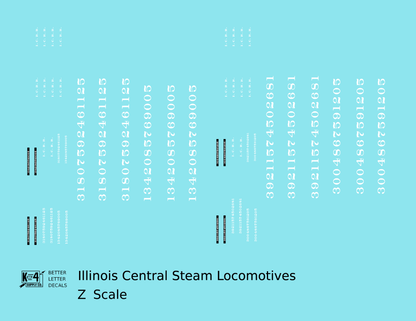 Illinois Central Steam Locomotive White