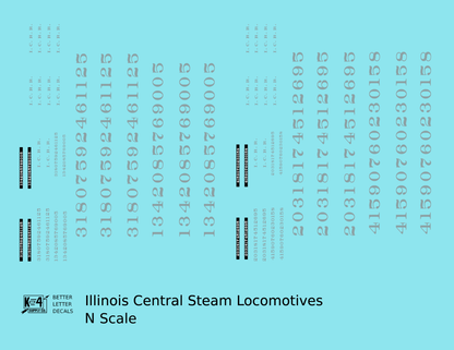 Illinois Central Steam Locomotive Metallic Silver