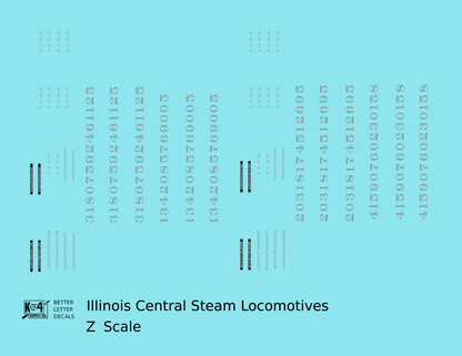 Illinois Central Steam Locomotive Metallic Silver