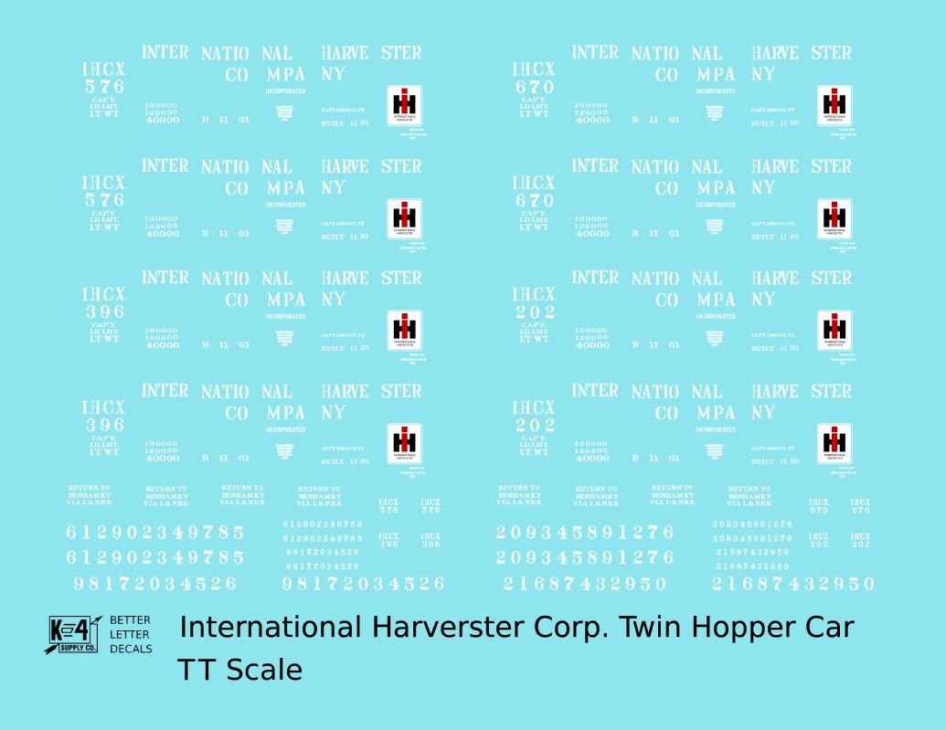 International Harvester IHCX Ribbed Twin Hopper White