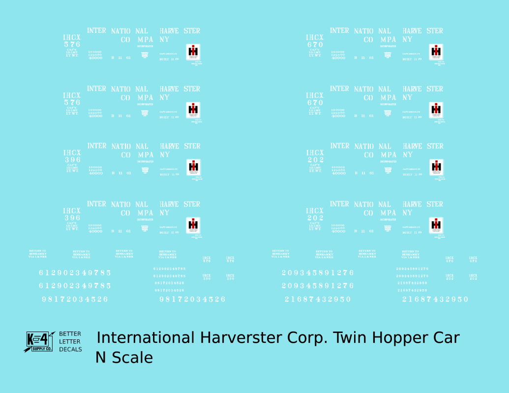 International Harvester IHCX Ribbed Twin Hopper White