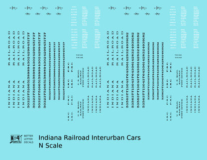 Indiana Railroad Interurban Trolley Car Black and Silver  - Decal - Choose Scale
