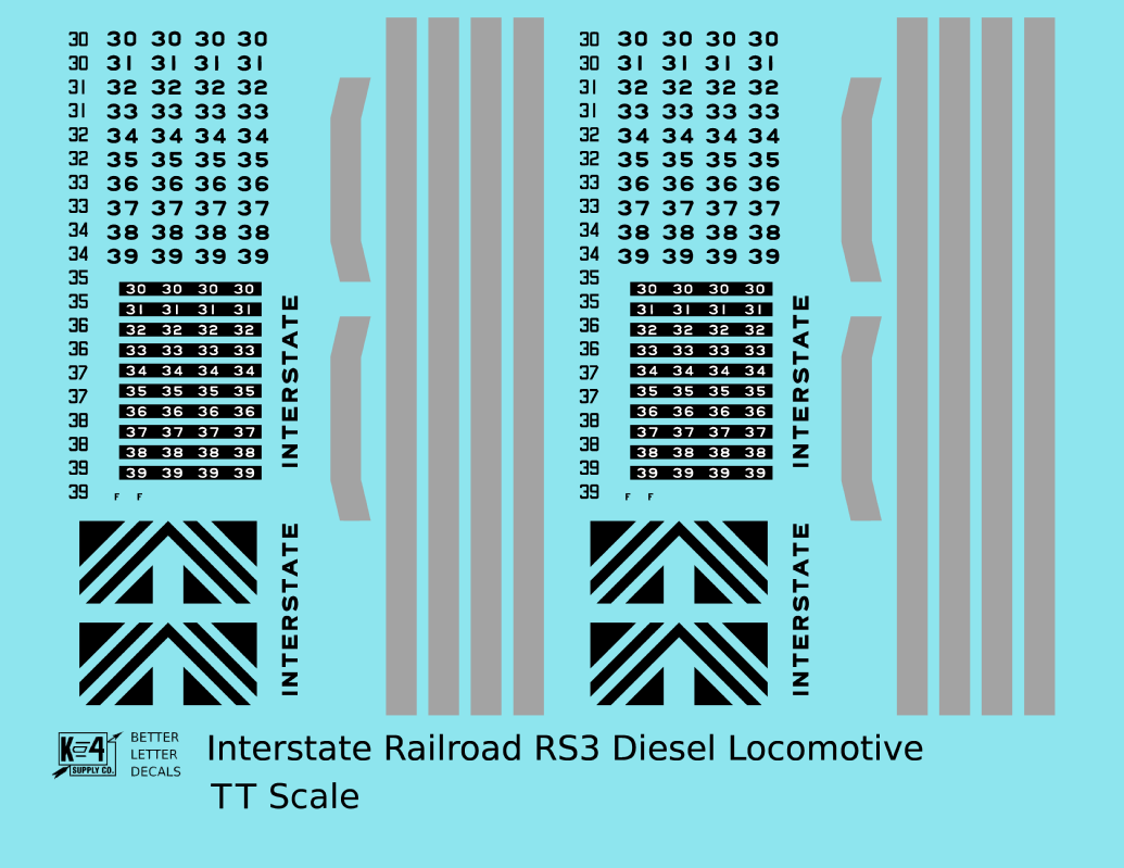 Interstate Railroad Diesel Locomotive Black and Gray