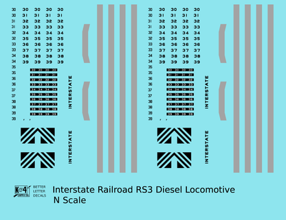 Interstate Railroad Diesel Locomotive Black and Gray
