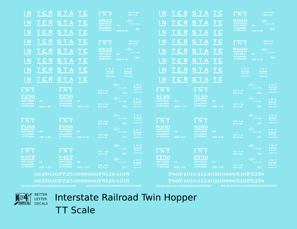 Interstate Railroad Ribbed Twin Hopper White
