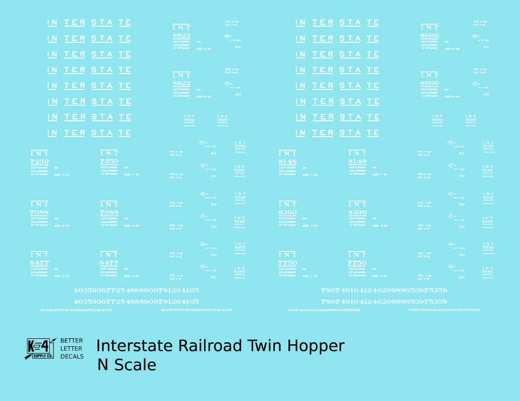 Interstate Railroad Ribbed Twin Hopper White