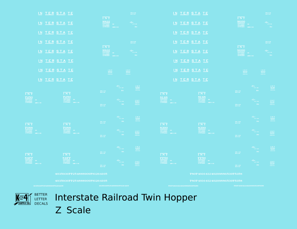Interstate Railroad Ribbed Twin Hopper White