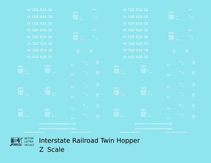 Interstate Railroad Ribbed Twin Hopper White