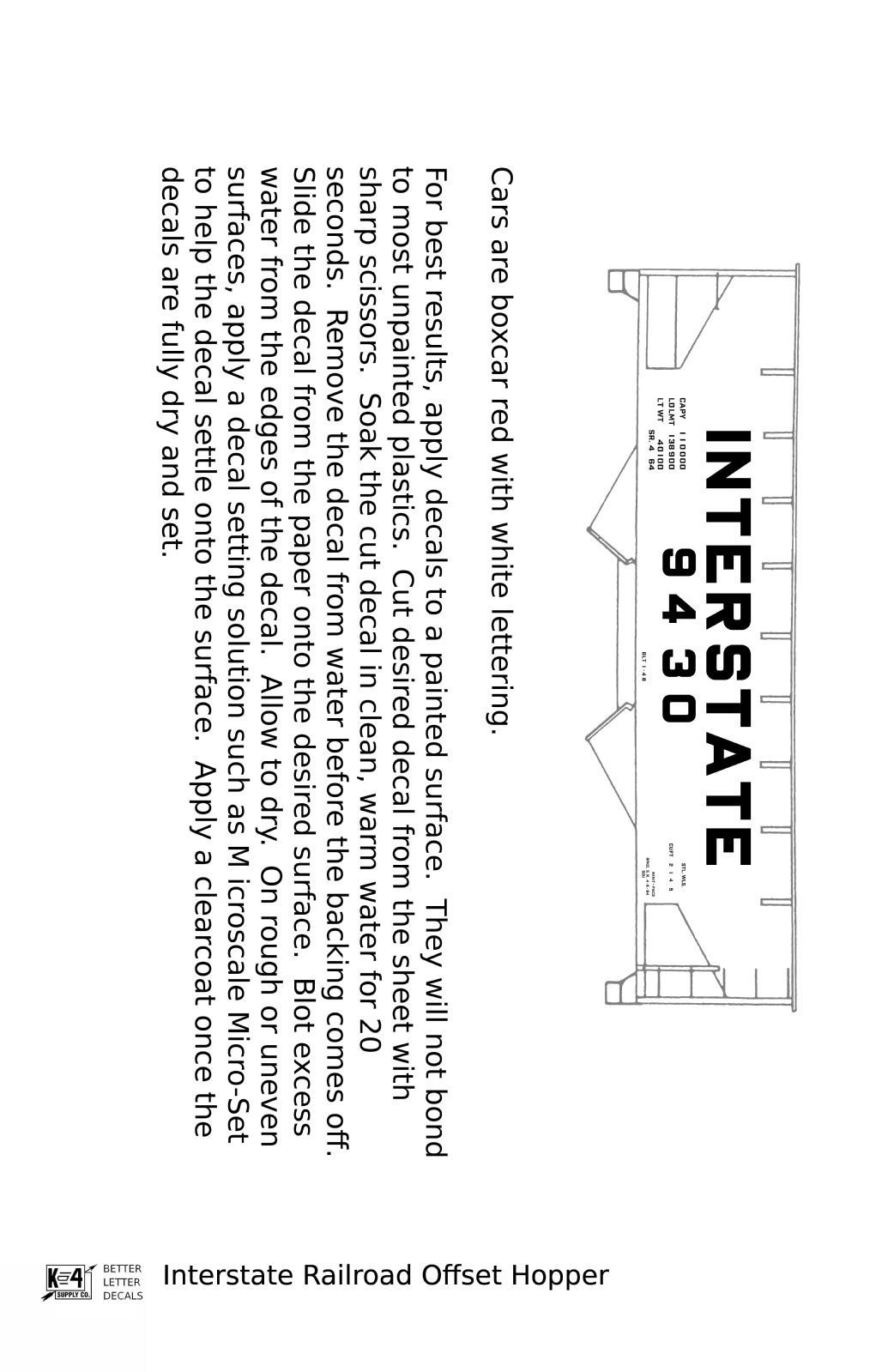 Interstate Railroad Offset Twin Hopper White