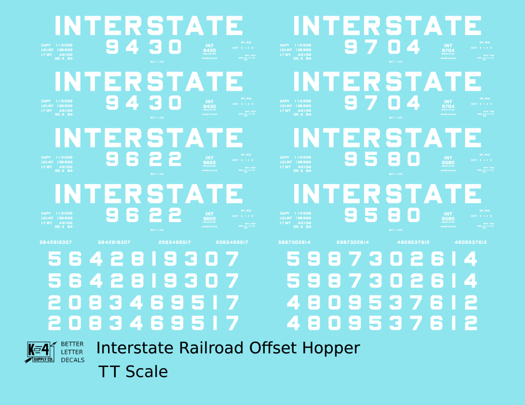 Interstate Railroad Offset Twin Hopper White