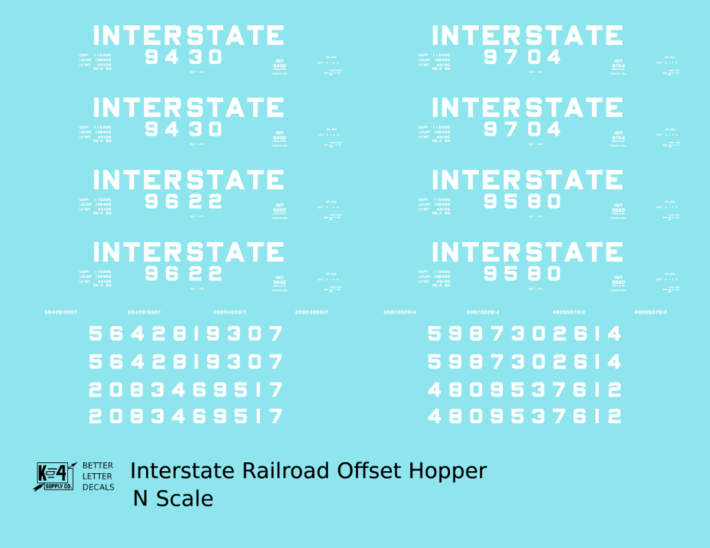 Interstate Railroad Offset Twin Hopper White