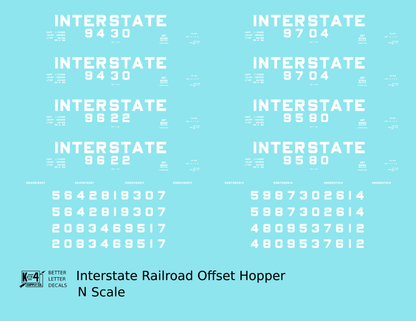 Interstate Railroad Offset Twin Hopper White