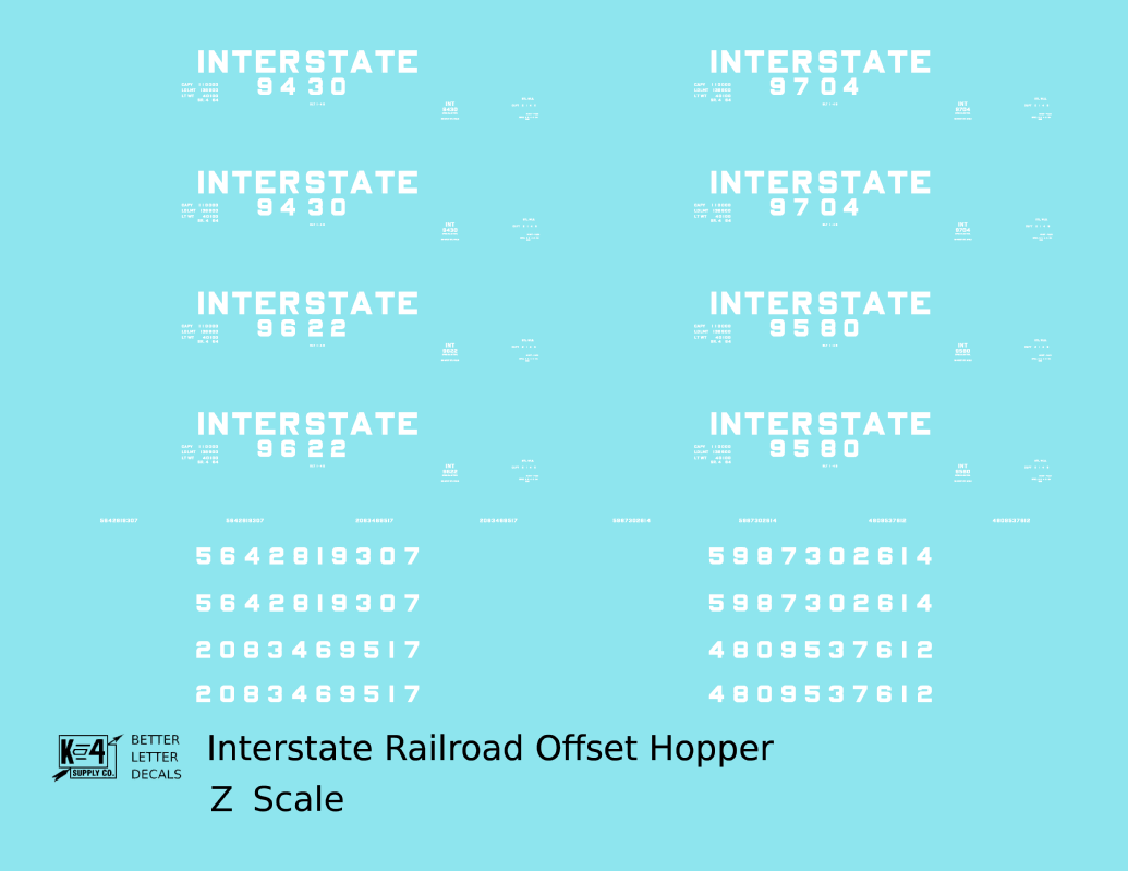 Interstate Railroad Offset Twin Hopper White
