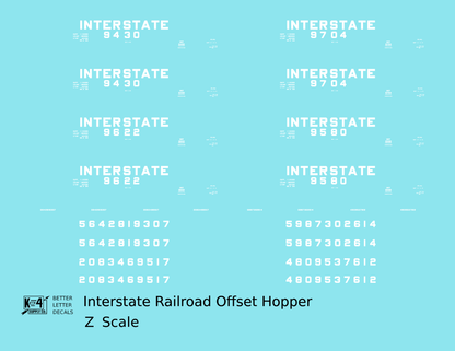 Interstate Railroad Offset Twin Hopper White