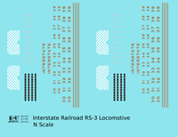 Interstate Railroad Diesel Locomotive Gold Southern Scheme - Decal - Choose Scale