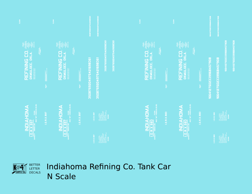 Indiahoma Refining Co Tank Car White Okmulgee, Oklahoma
