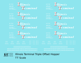 Illinois Terminal Offset Triple Hopper White and Red