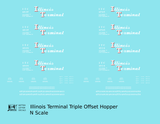 Illinois Terminal Offset Triple Hopper White and Red