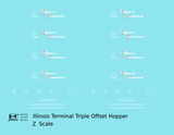 Illinois Terminal Offset Triple Hopper White and Red