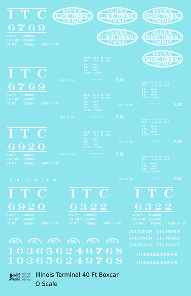 Illinois Terminal 40 Ft Steel Boxcar White