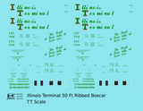 Illinois Terminal 50 Ft Ribbed Boxcar Red and Green
