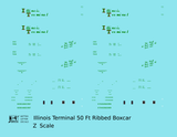 Illinois Terminal 50 Ft Ribbed Boxcar Red and Green