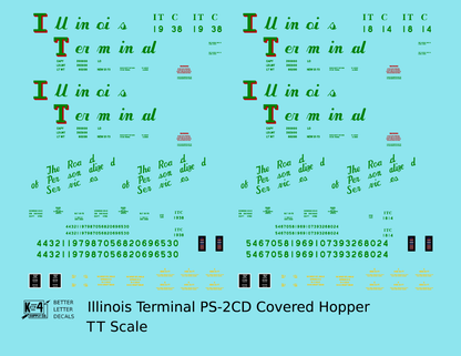 Illinois Terminal PS2-CD Covered Hopper Red and Green